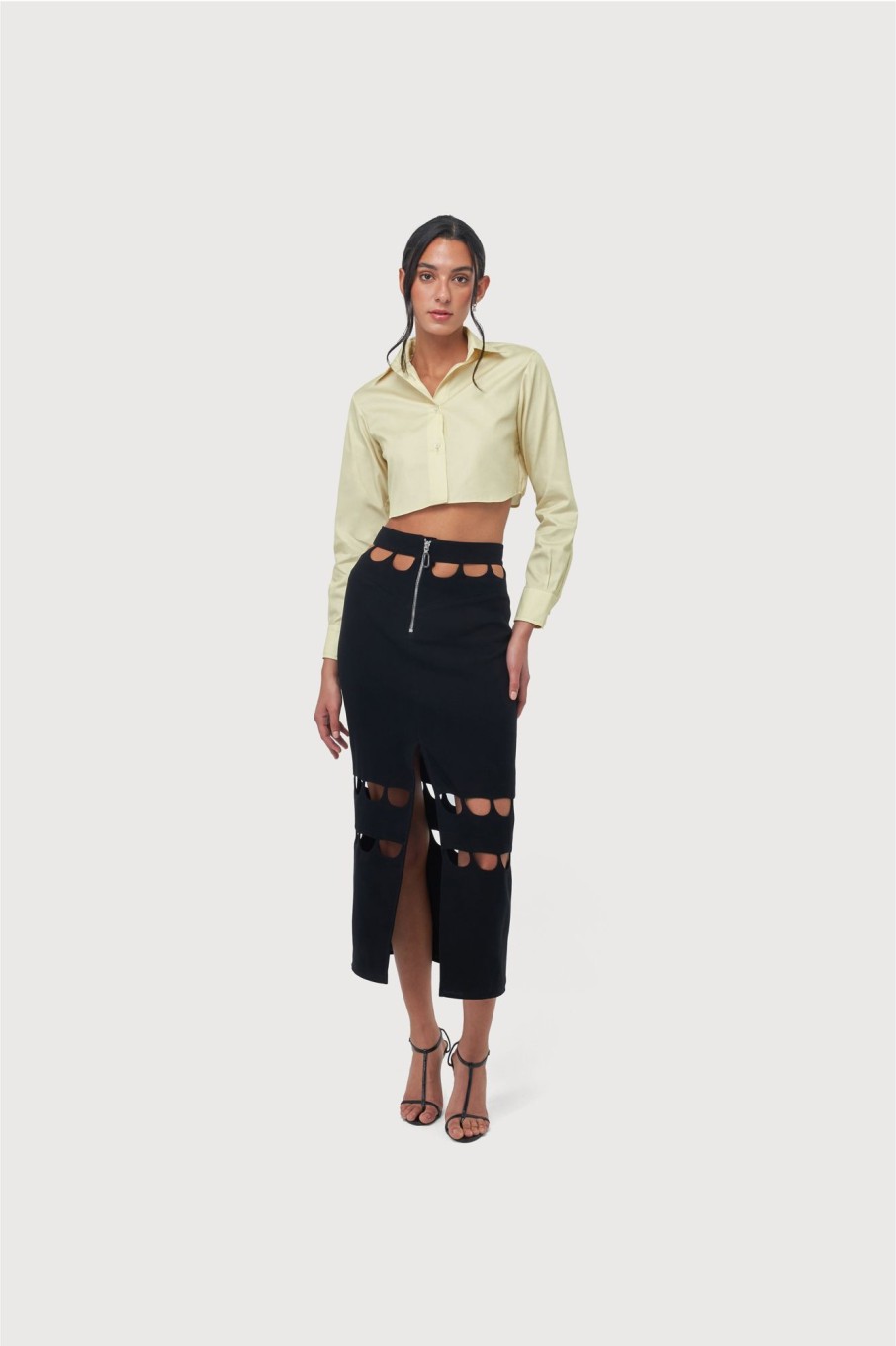 Tops Nafsika Skourti | Cropped Drawstring Shirt