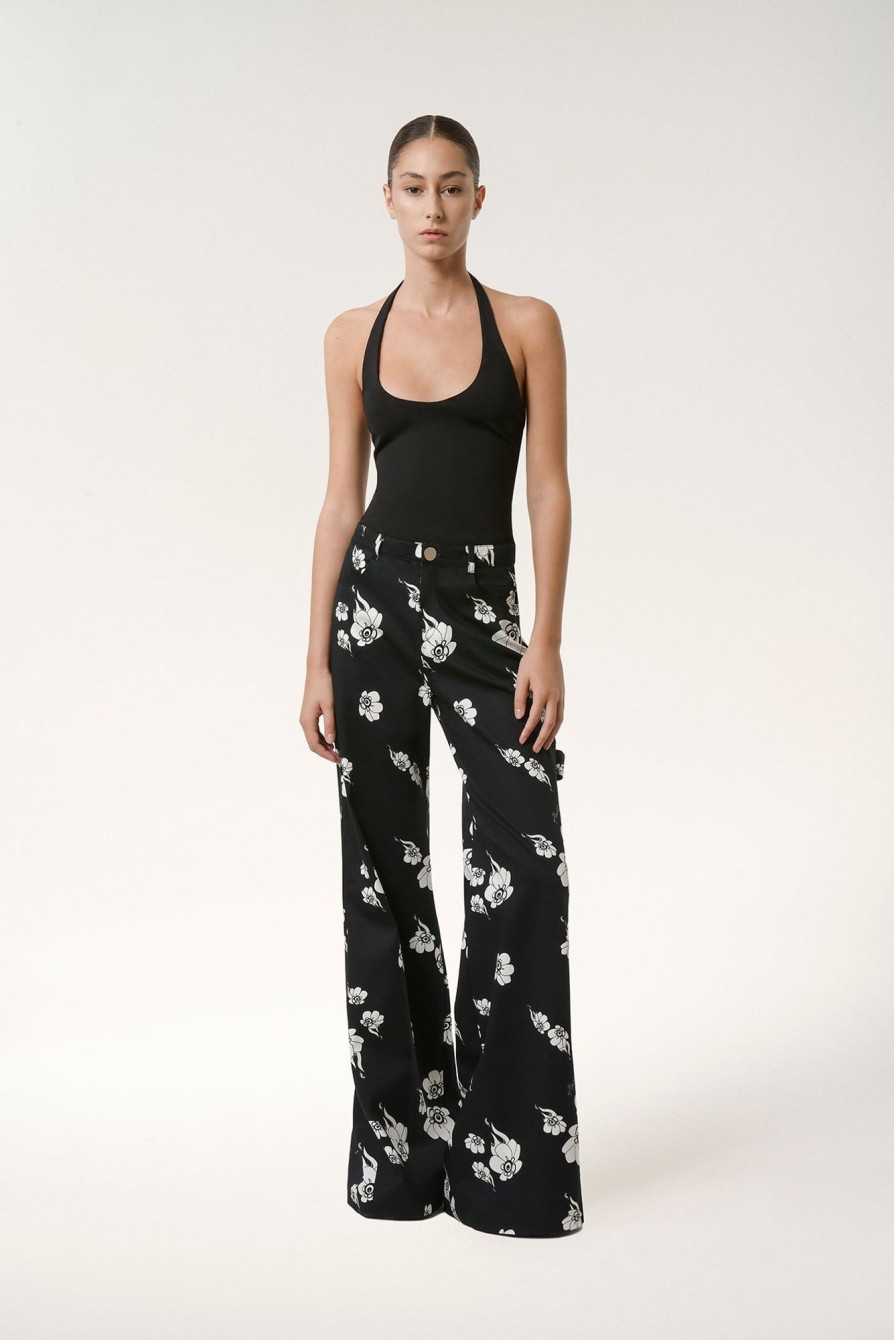 Bottoms Nafsika Skourti | Floral Flame Wide Leg Denim