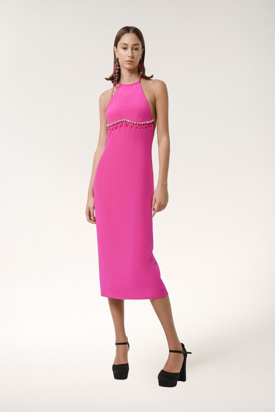 Dresses Nafsika Skourti | Halter Dress W/Embroidery