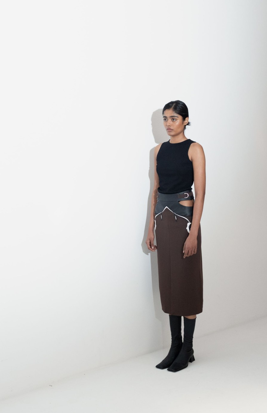 Bottoms Nafsika Skourti | Inverted Rose Midi Skirt