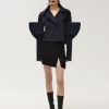 Outerwear Nafsika Skourti | Cropped Trench With Couture Sleeves