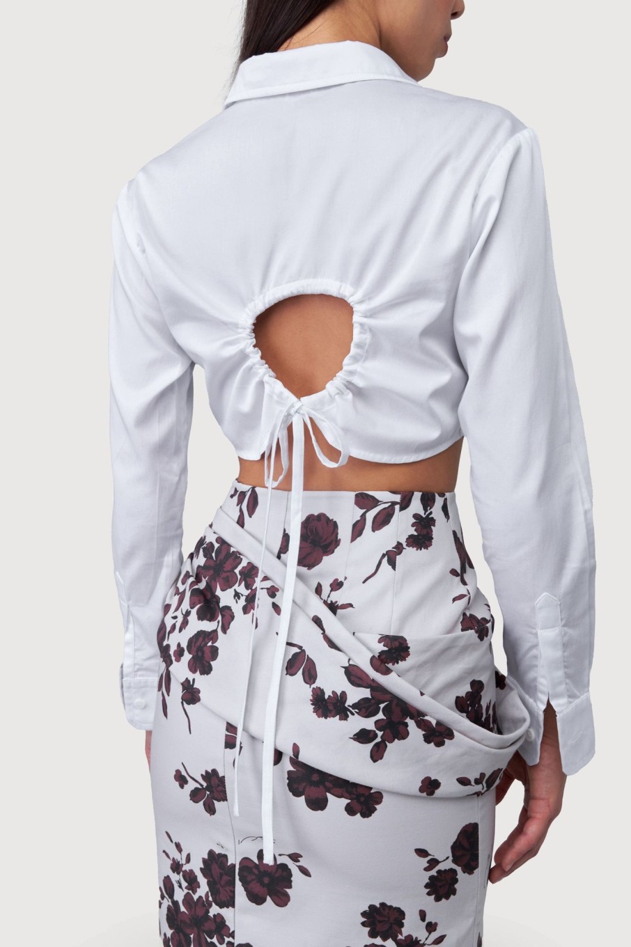 Tops Nafsika Skourti | Cropped Drawstring Shirt