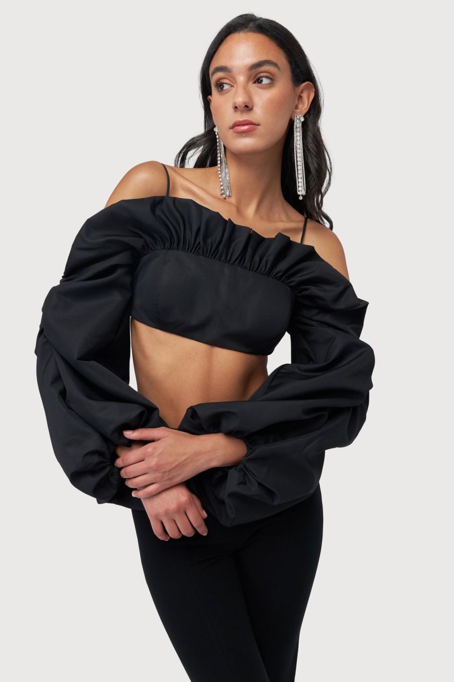 Tops Nafsika Skourti | Midnight Drama Crop Top