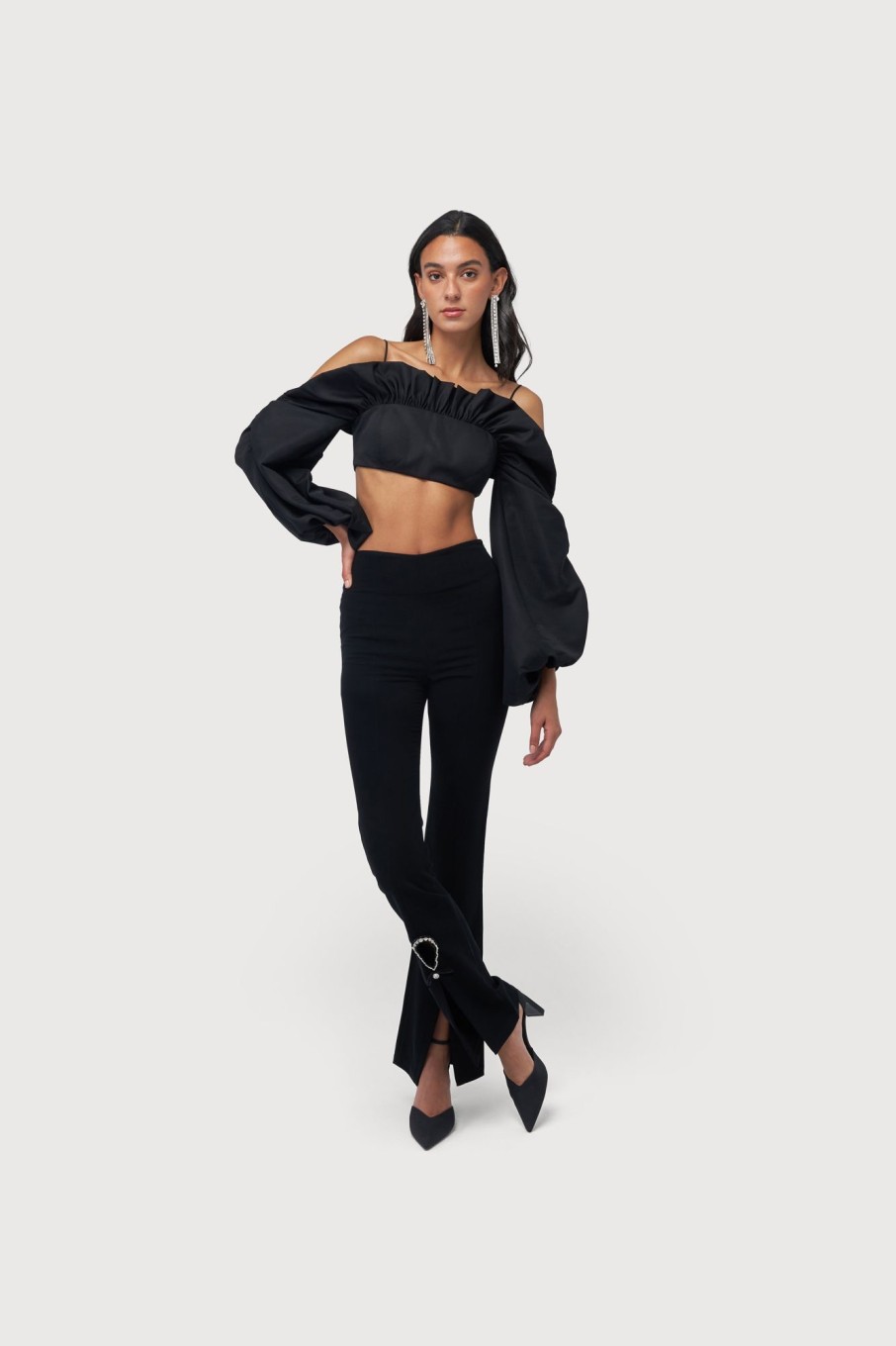 Tops Nafsika Skourti | Midnight Drama Crop Top