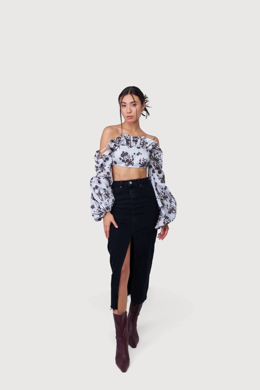 Tops Nafsika Skourti | Midnight Drama Crop Top