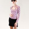 Tops Nafsika Skourti | Kiku Jersey Top - Red Grid Print